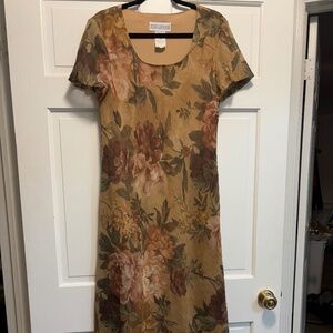 VINTAGE Jessica Howard Brown Moody Floral Maxi Dress, Size 10